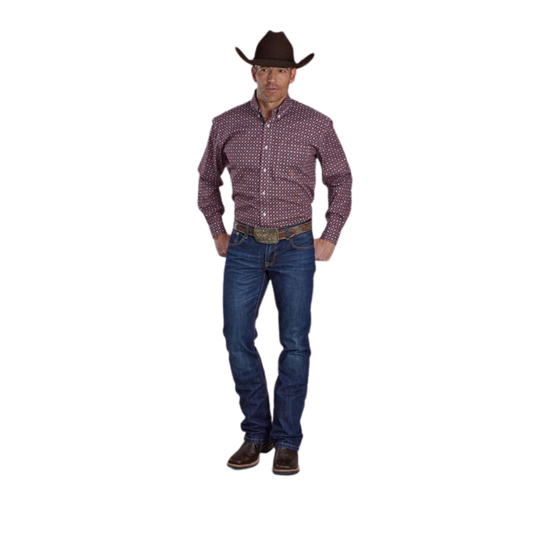 Roper Men's Red Highway Foulard Shirt
