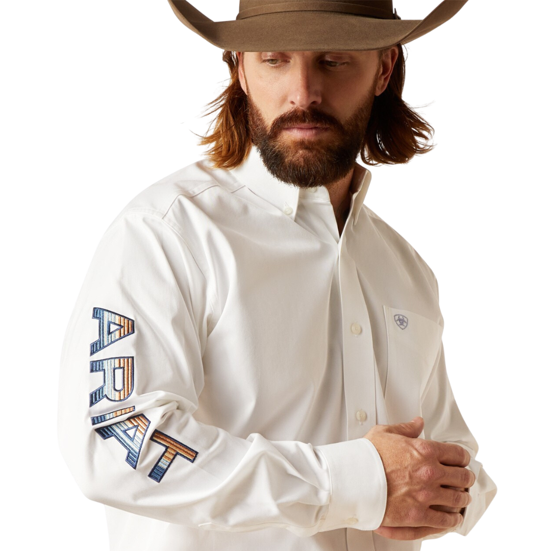Ariat Men's Team Logo Classic Twill White Shirt