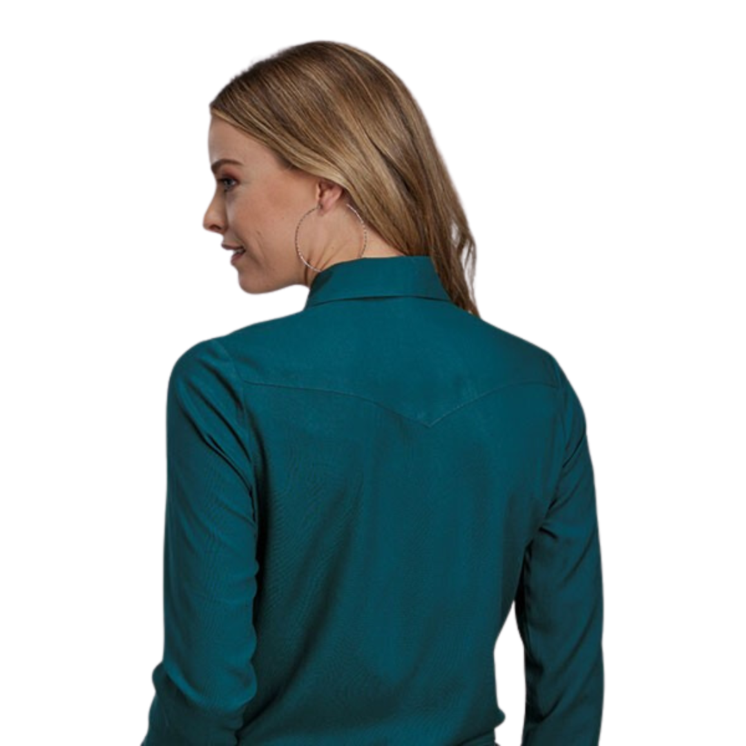 Roper Women's Teal Fabulous Collared Rayon Shirt