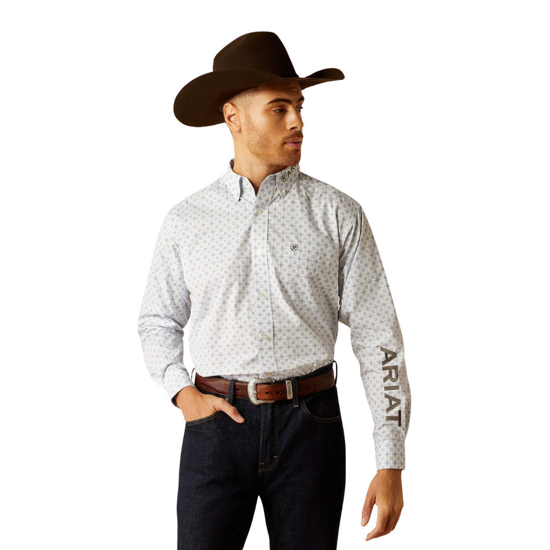 Ariat Men's Team Kody Classic Fit Light Blue Dark Grey Shirt