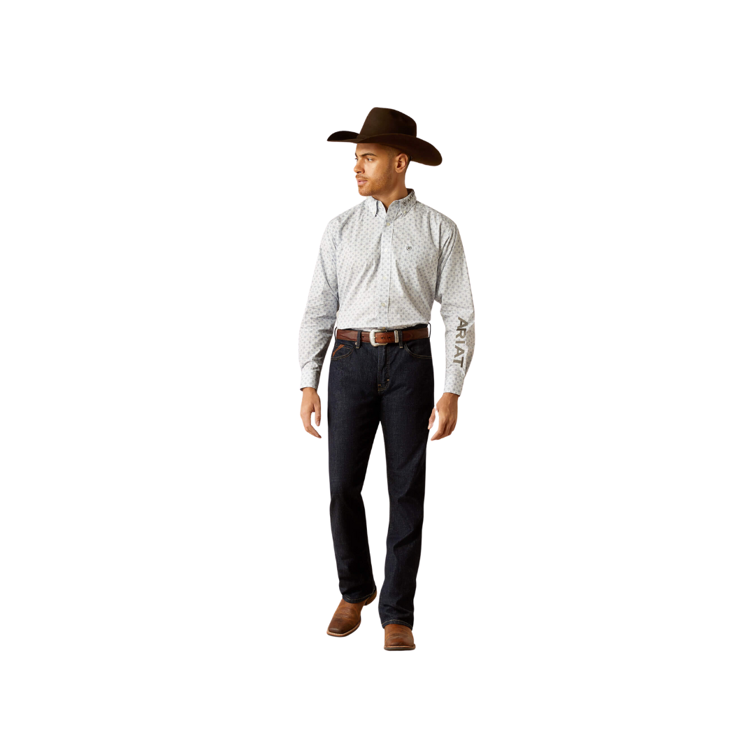 Ariat Men's Team Kody Classic Fit Light Blue Dark Grey Shirt