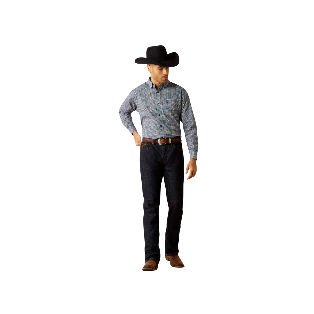 Ariat Men's Team Keenan Classic Fit Blue Navy Blue Shirt