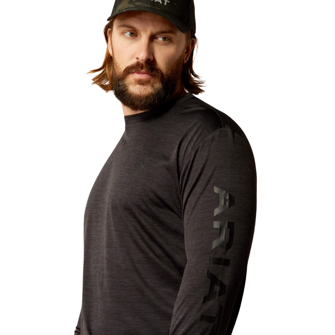 Ariat Men's Charger Logo Black Heather Tee Shirt