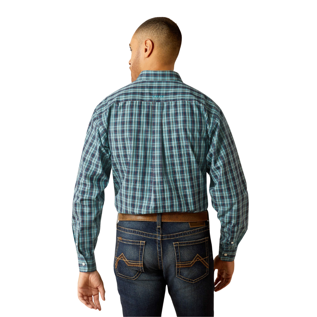 Ariat Men's Wrinkle Free Gibson Classic Fit Dark Teal Shirt