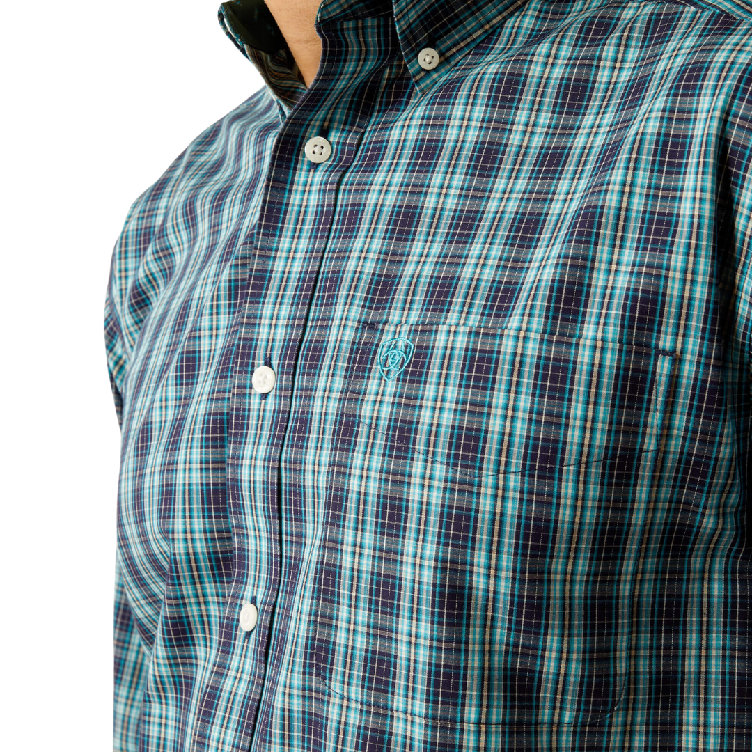 Ariat Men's Wrinkle Free Gibson Classic Fit Dark Teal Shirt