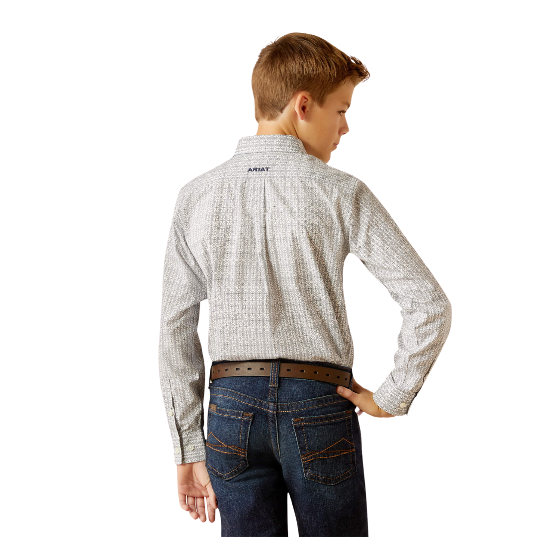 Ariat Youth Boy's Reign Classic Fit White Shirt