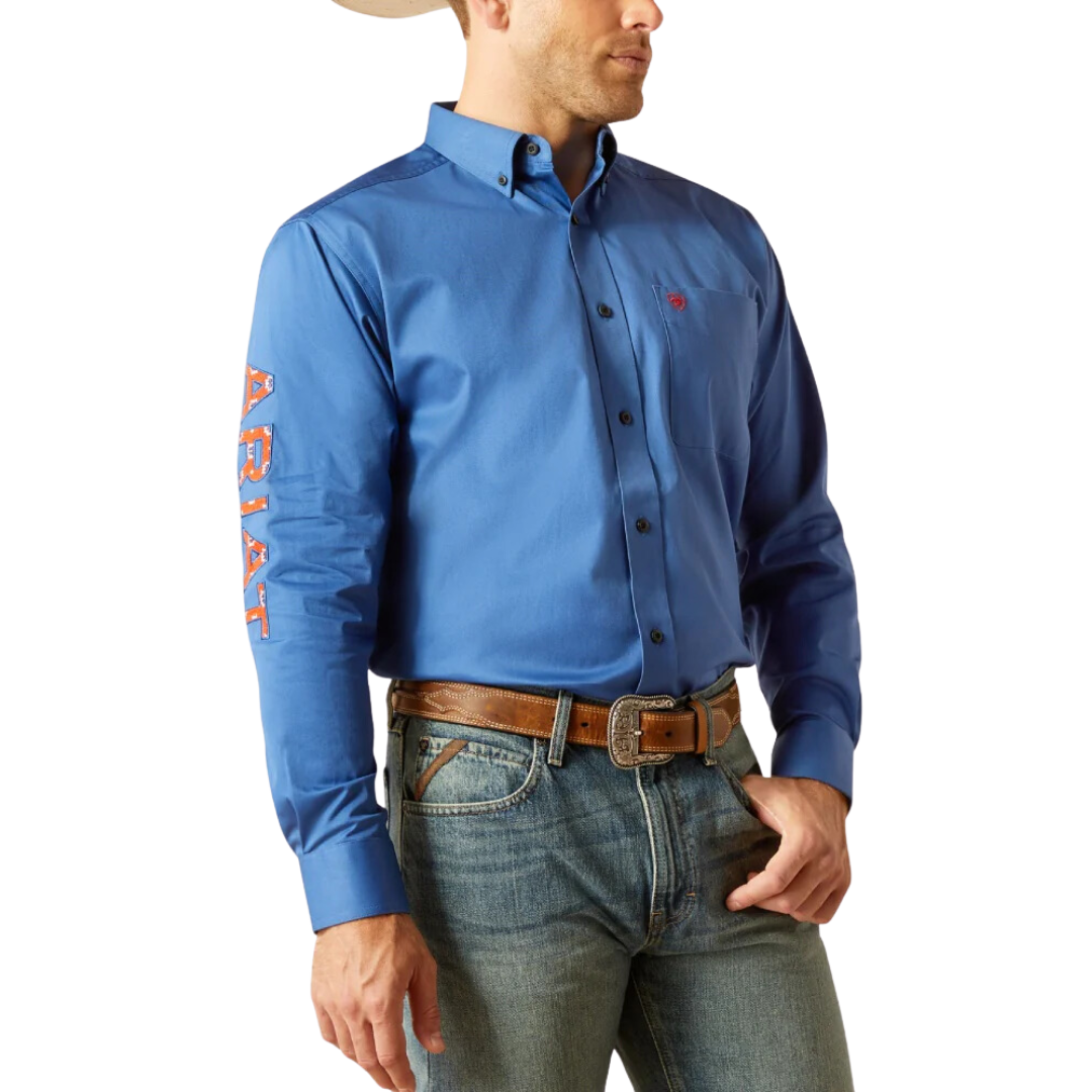 Ariat Men's Team Logo Classic Fit Bright Cobalt Shirt