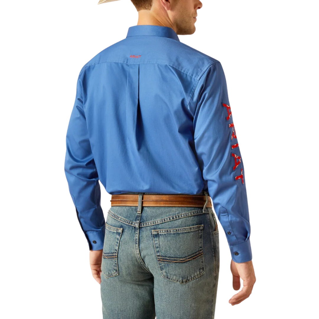 Ariat Men's Team Logo Classic Fit Bright Cobalt Shirt