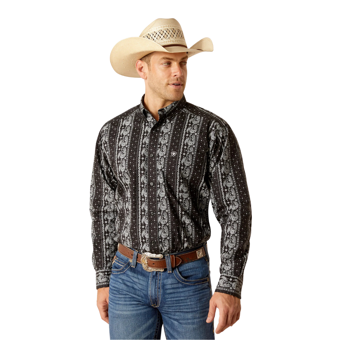 Ariat Men's Jared Paisley Classic Button Down Black Shirt