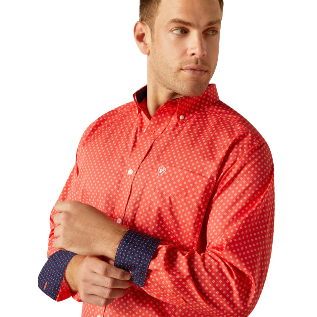 Ariat Men's Wrinkle Free Wilkie Cayenne Shirt
