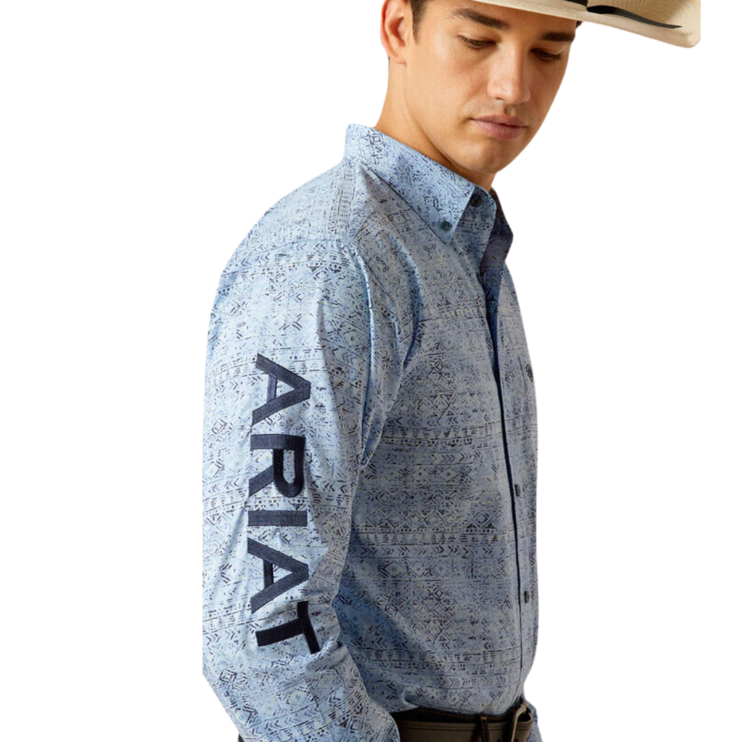 Ariat Men's Team Vaughn Fitted Blue Shirt