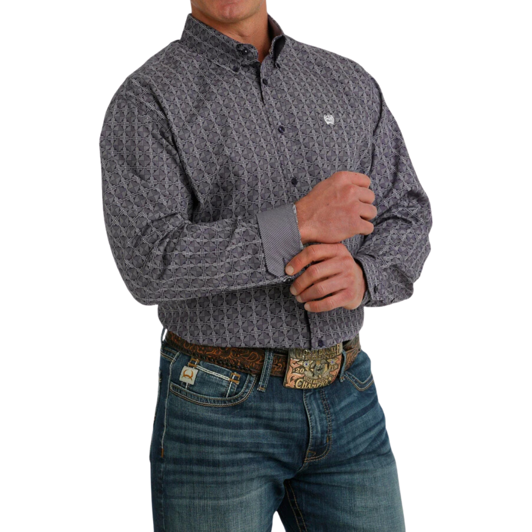 Cinch Men's Geometric Print Button Down Shirt