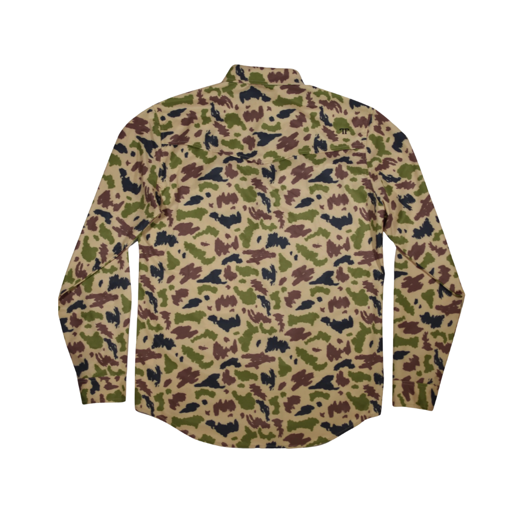 Ferrell Men's Long Sleeve Snap Camo Shirt