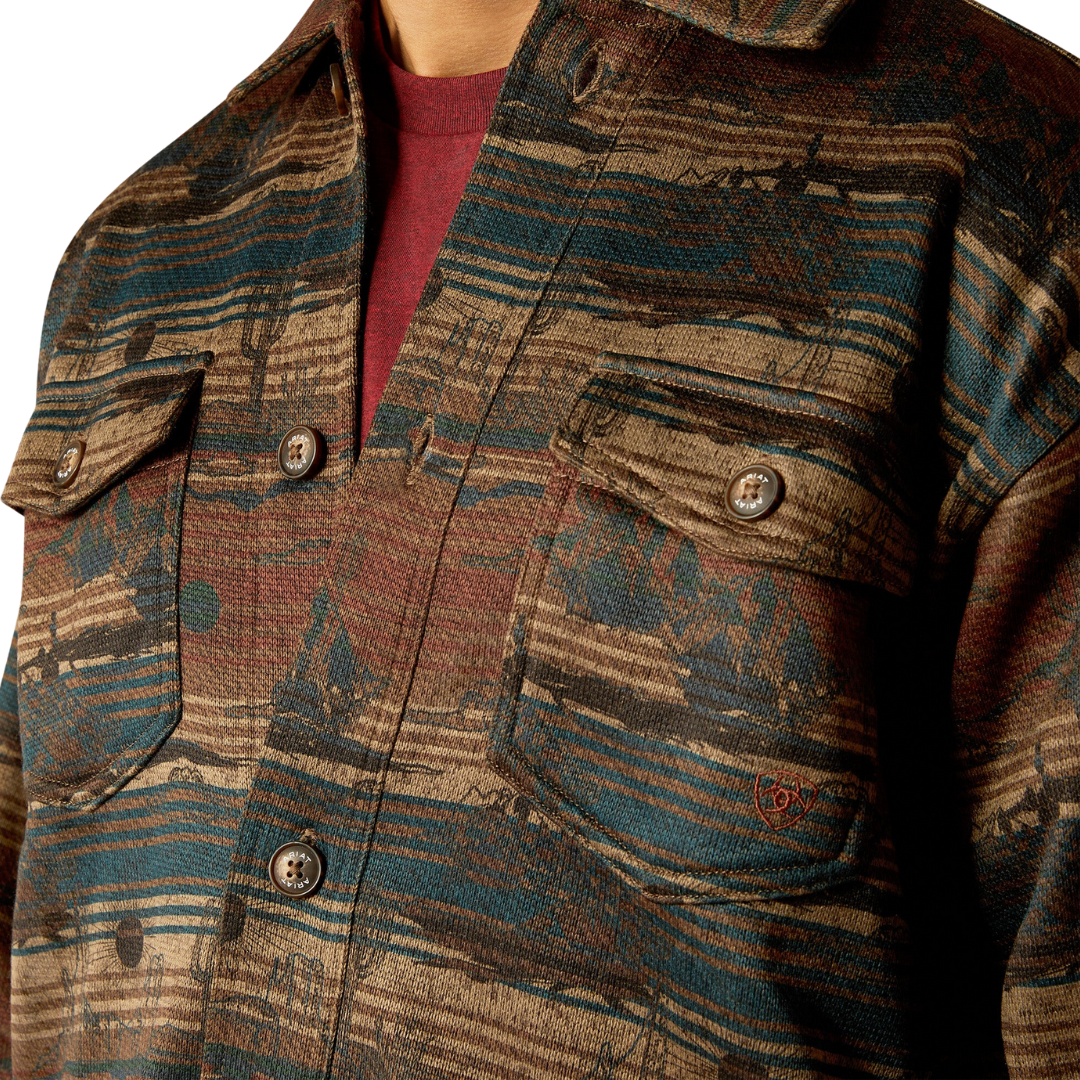 Ariat Men's Caldwell Printed Jacket Brown Shirt