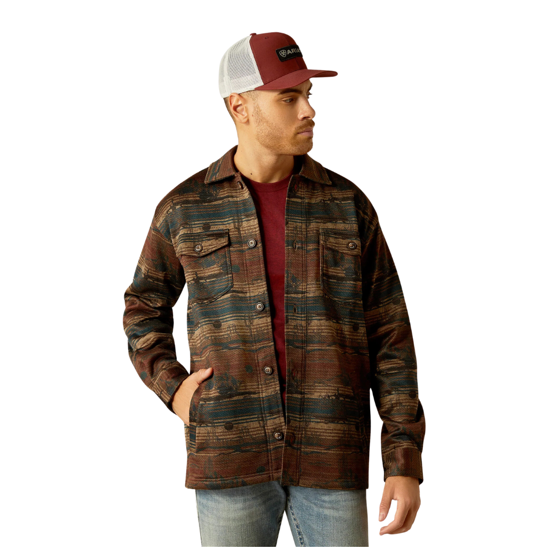 Ariat Men's Caldwell Printed Jacket Brown Shirt