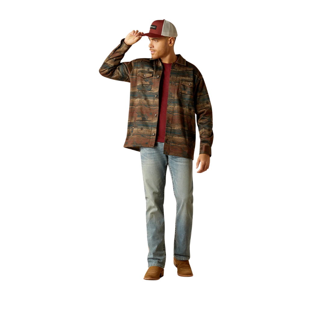 Ariat Men's Caldwell Printed Jacket Brown Shirt