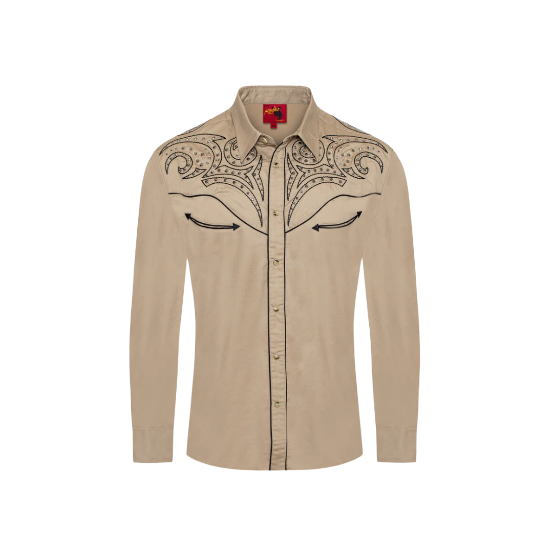 Avalon Men's Western Cowboy Embroidery Woven Shirt