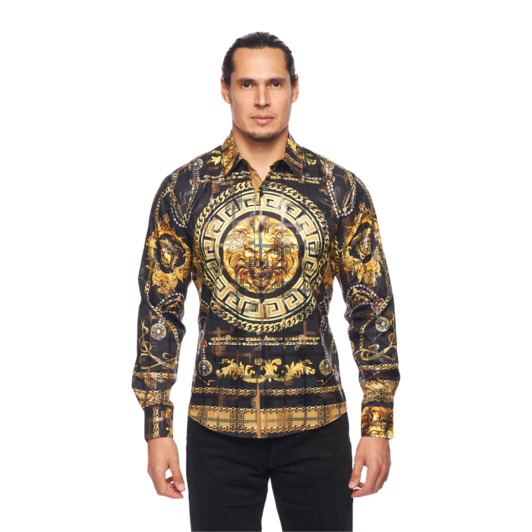 Avalon Men's Luxury Brand Printed Silk Shirts