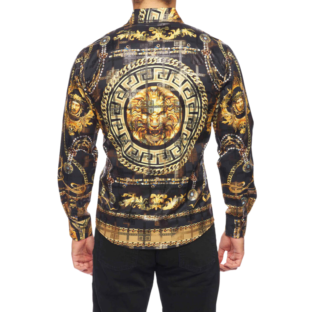 Avalon Men's Luxury Brand Printed Silk Shirts