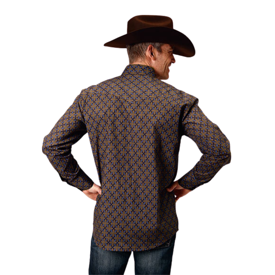 Roper Men's Diamond Medallion Brown Shirt