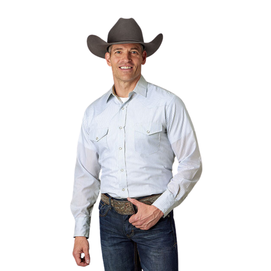Roper Men's Stripe Blue Shirt