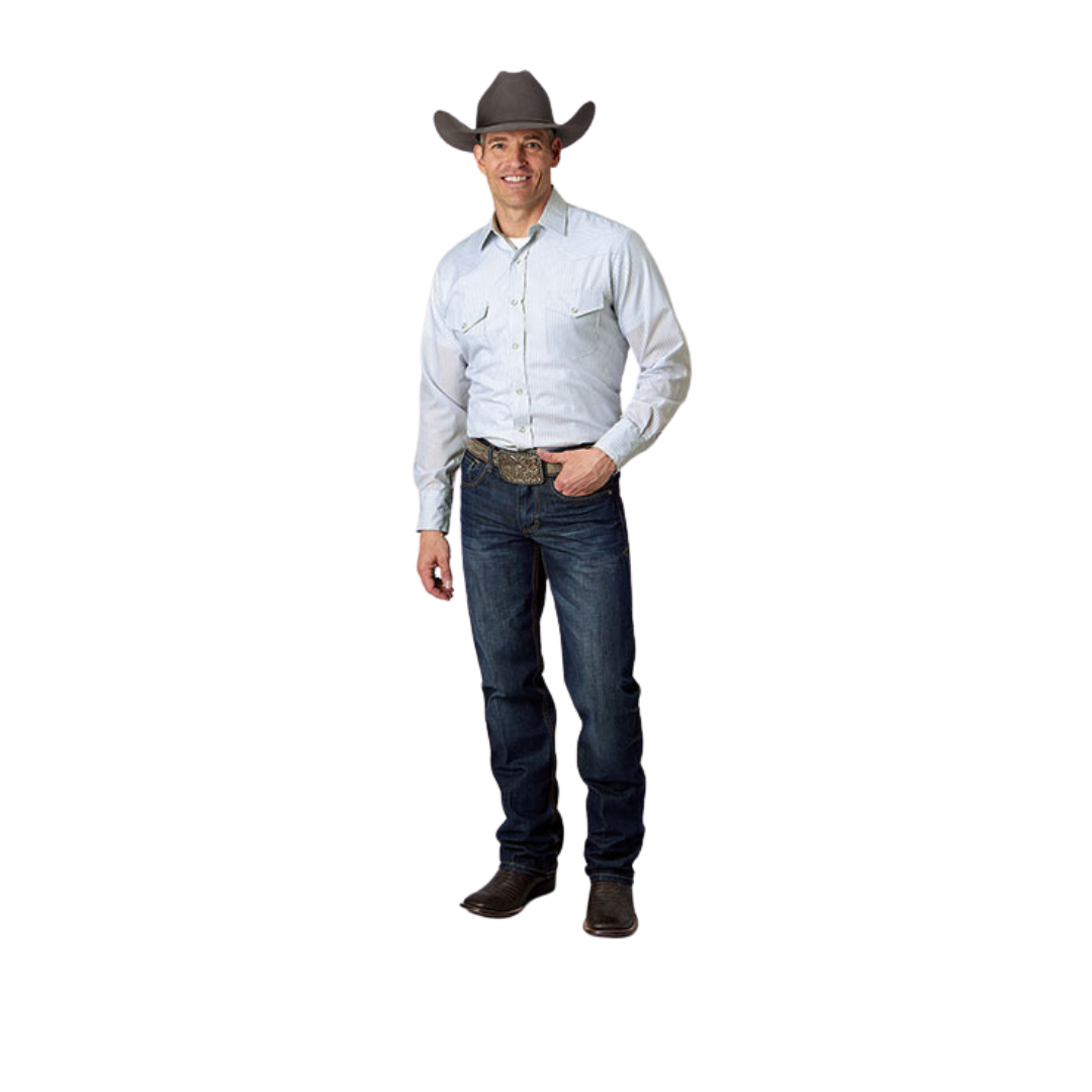Roper Men's Stripe Blue Shirt