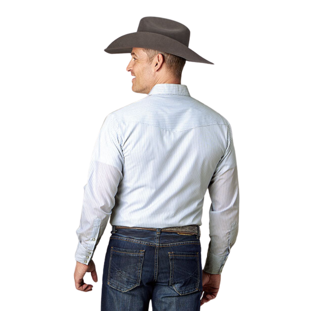 Roper Men's Stripe Blue Shirt