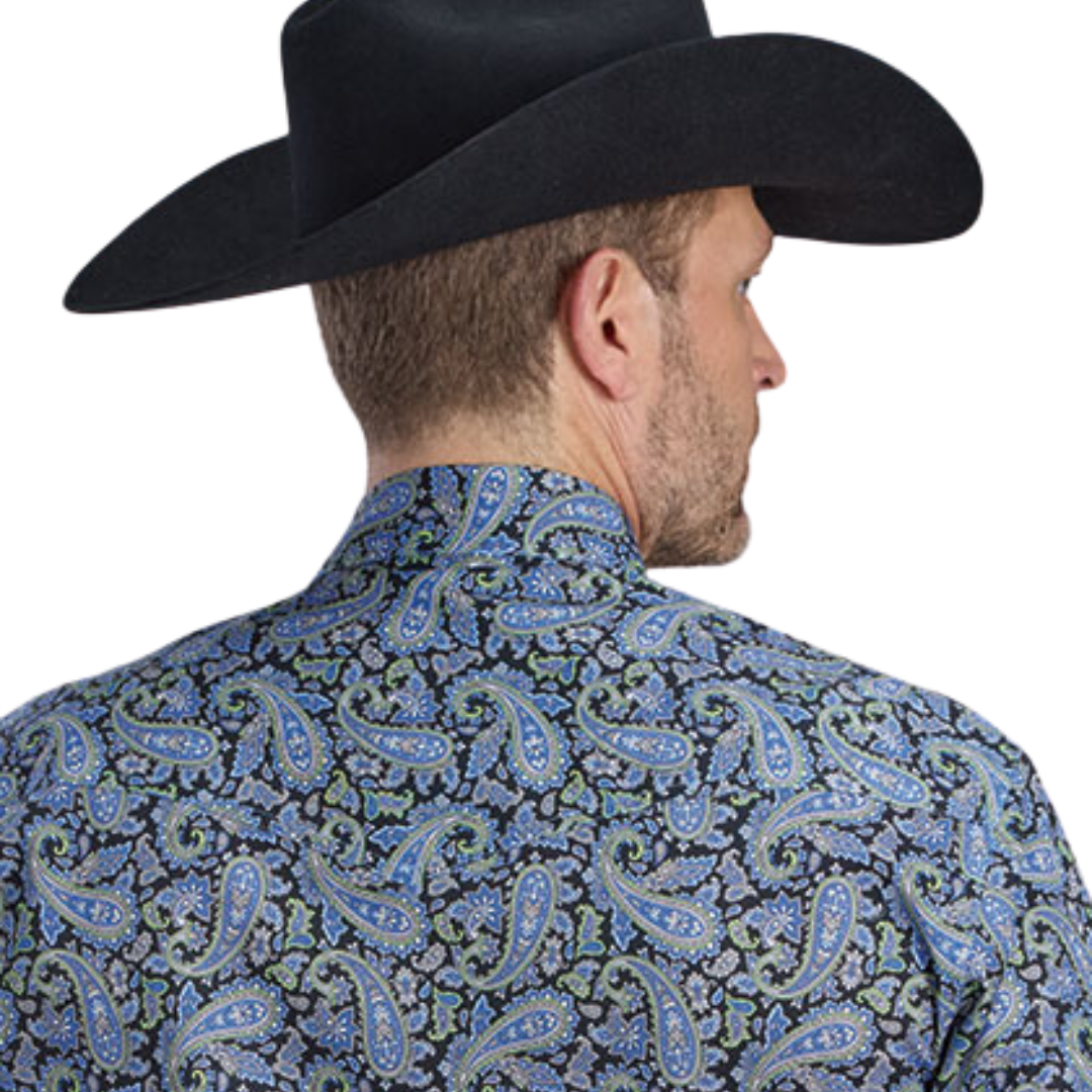 Roper Men's Cobalt Paisley Blue Shirt