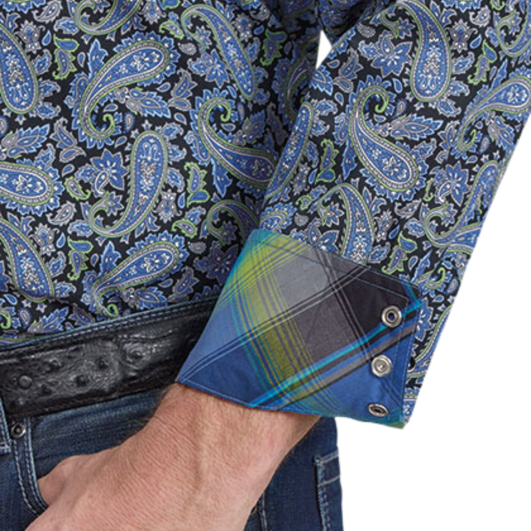 Roper Men's Cobalt Paisley Blue Shirt