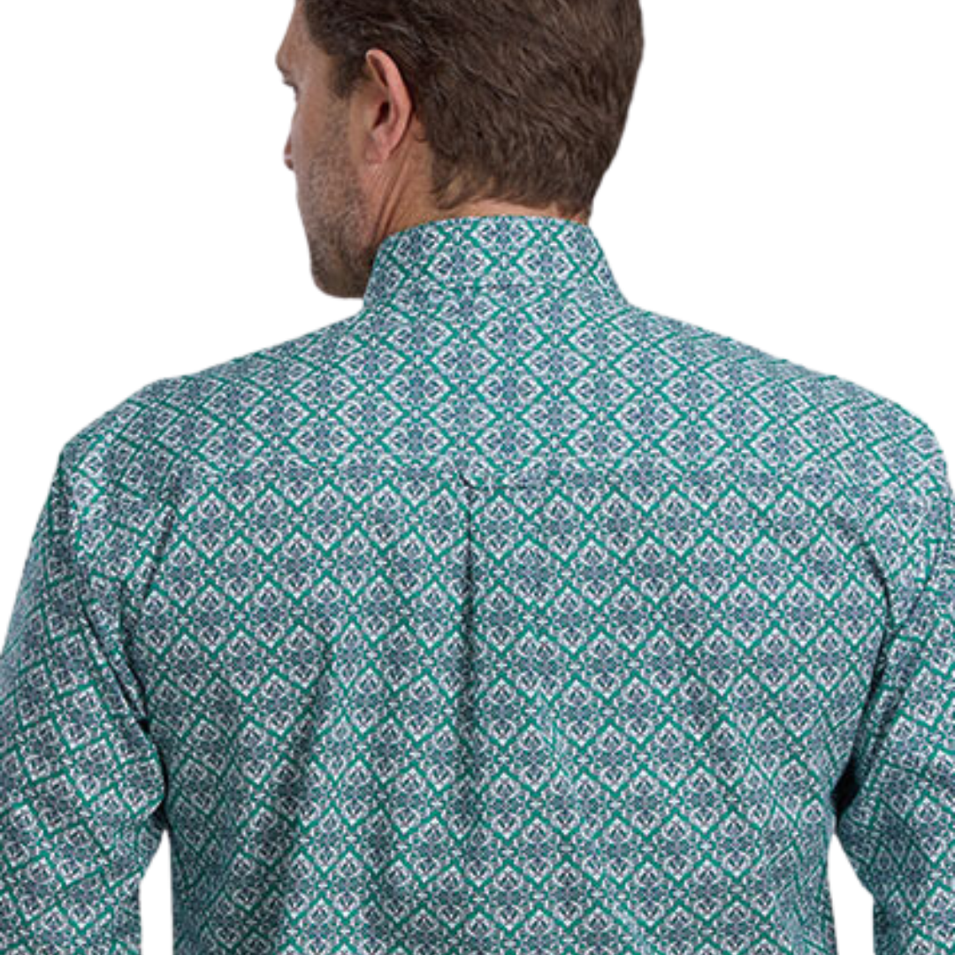 Roper Men's Jade Medallion Green Shirt