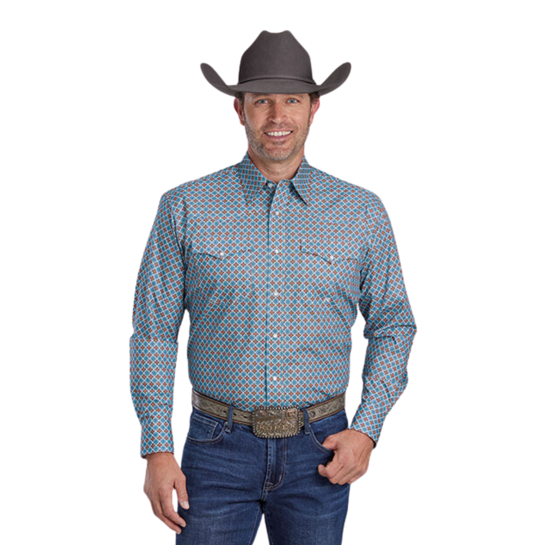 Roper Men's Foulard Blue Shirt