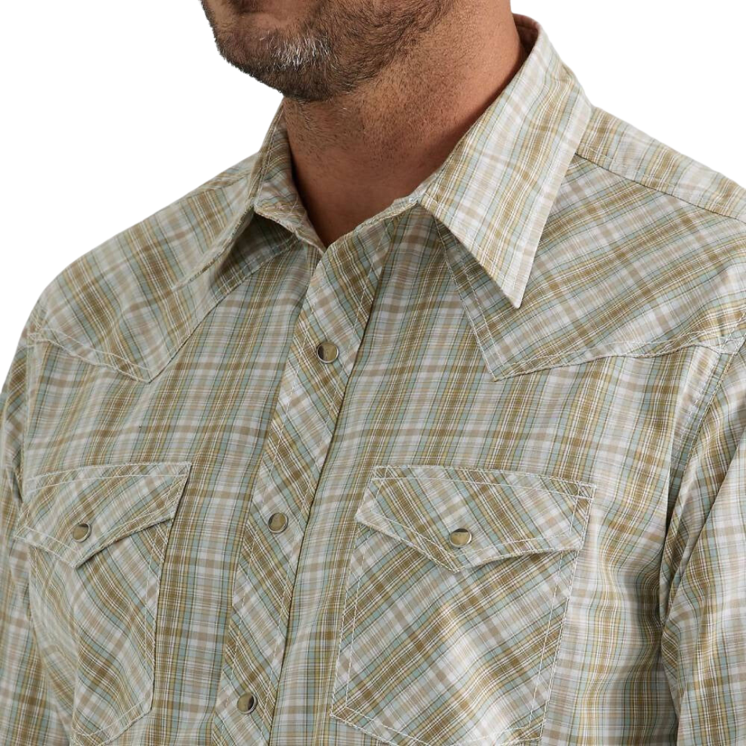 Wrangler Men's 20X Plaid Spring Green Shirt