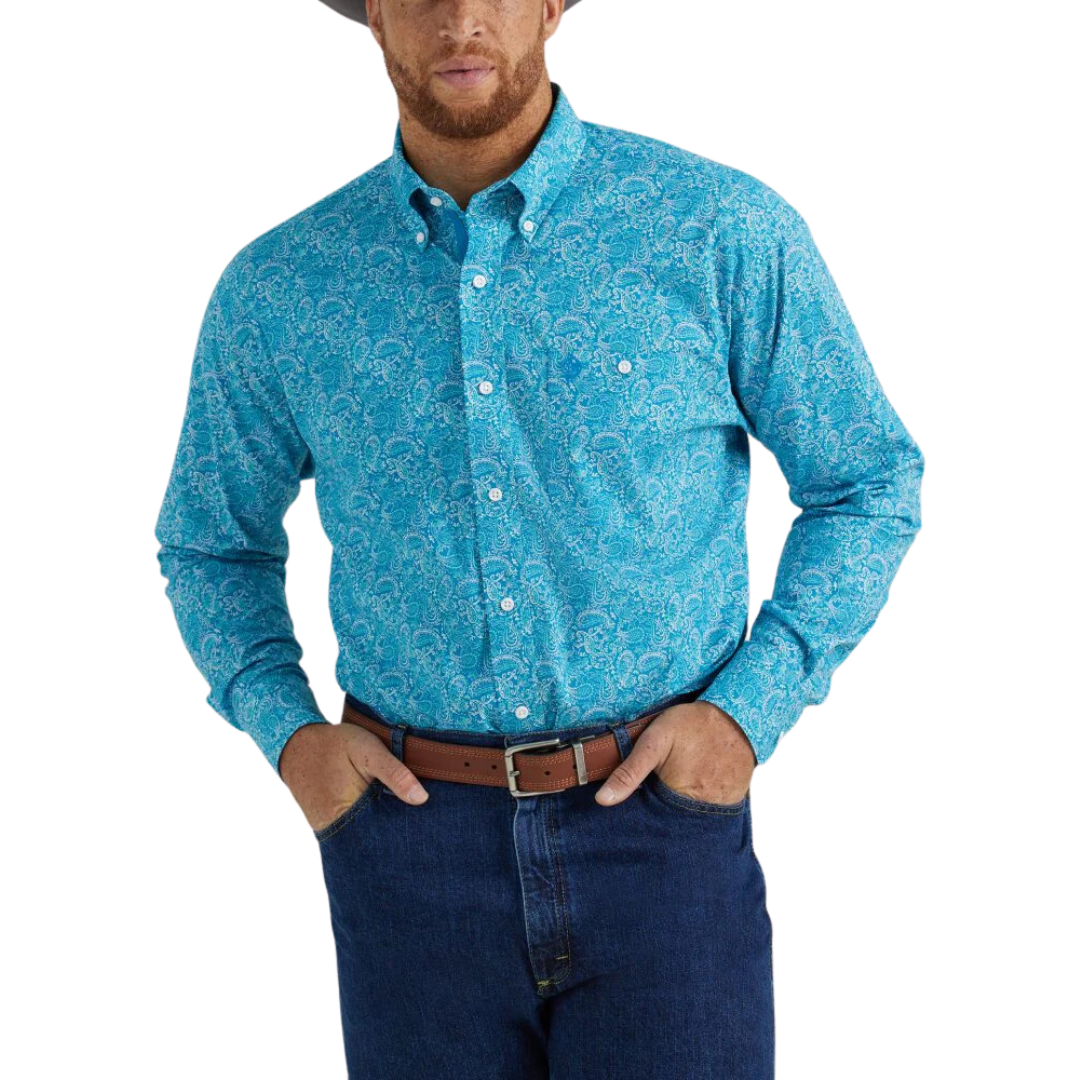 Wrangler Men's George Strait Blue Shirt