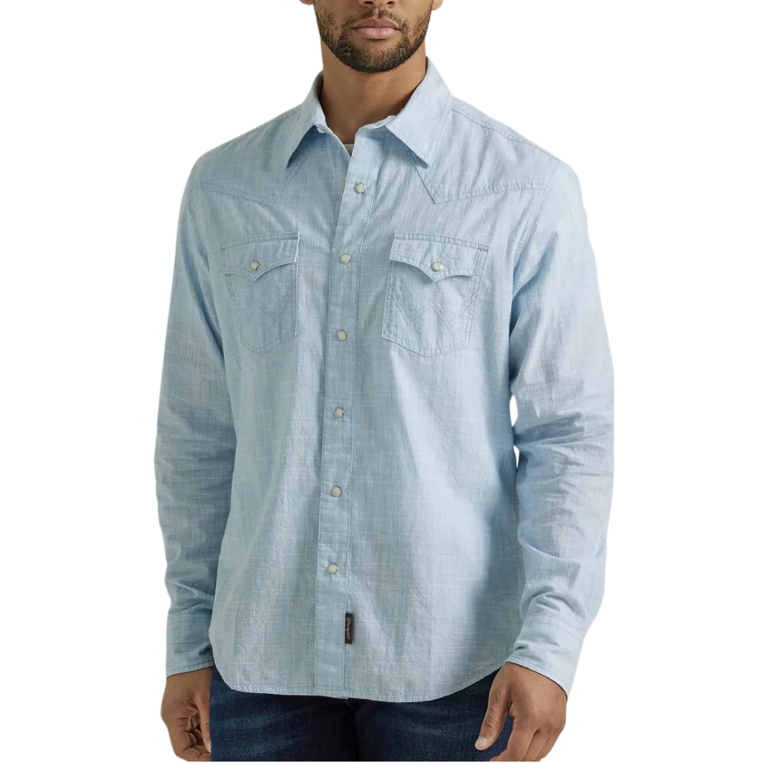 Wrangler Men's Retro Premium Blue Shirt