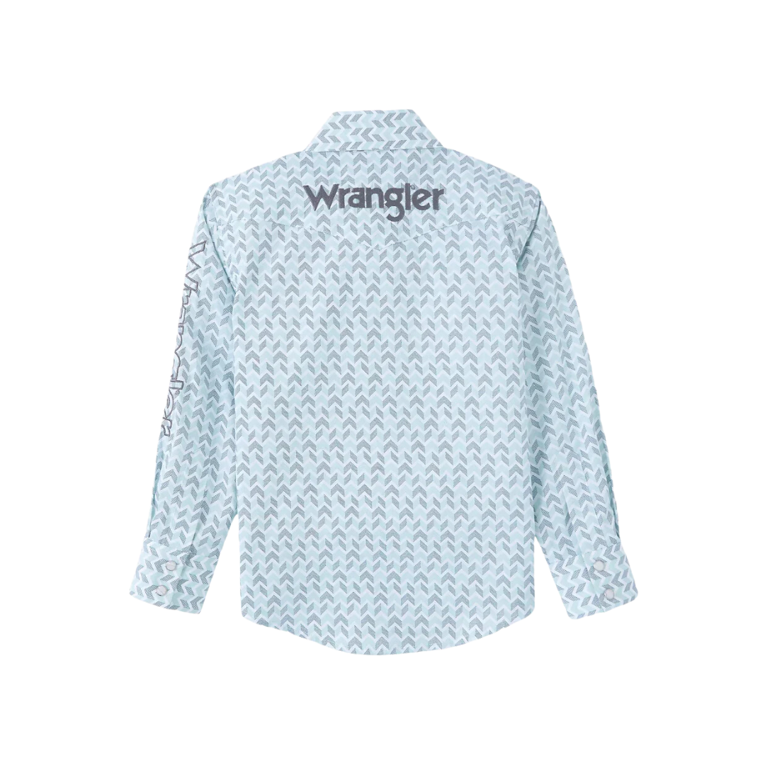 Wrangler Youth Boy's Snap Aqua Shirt