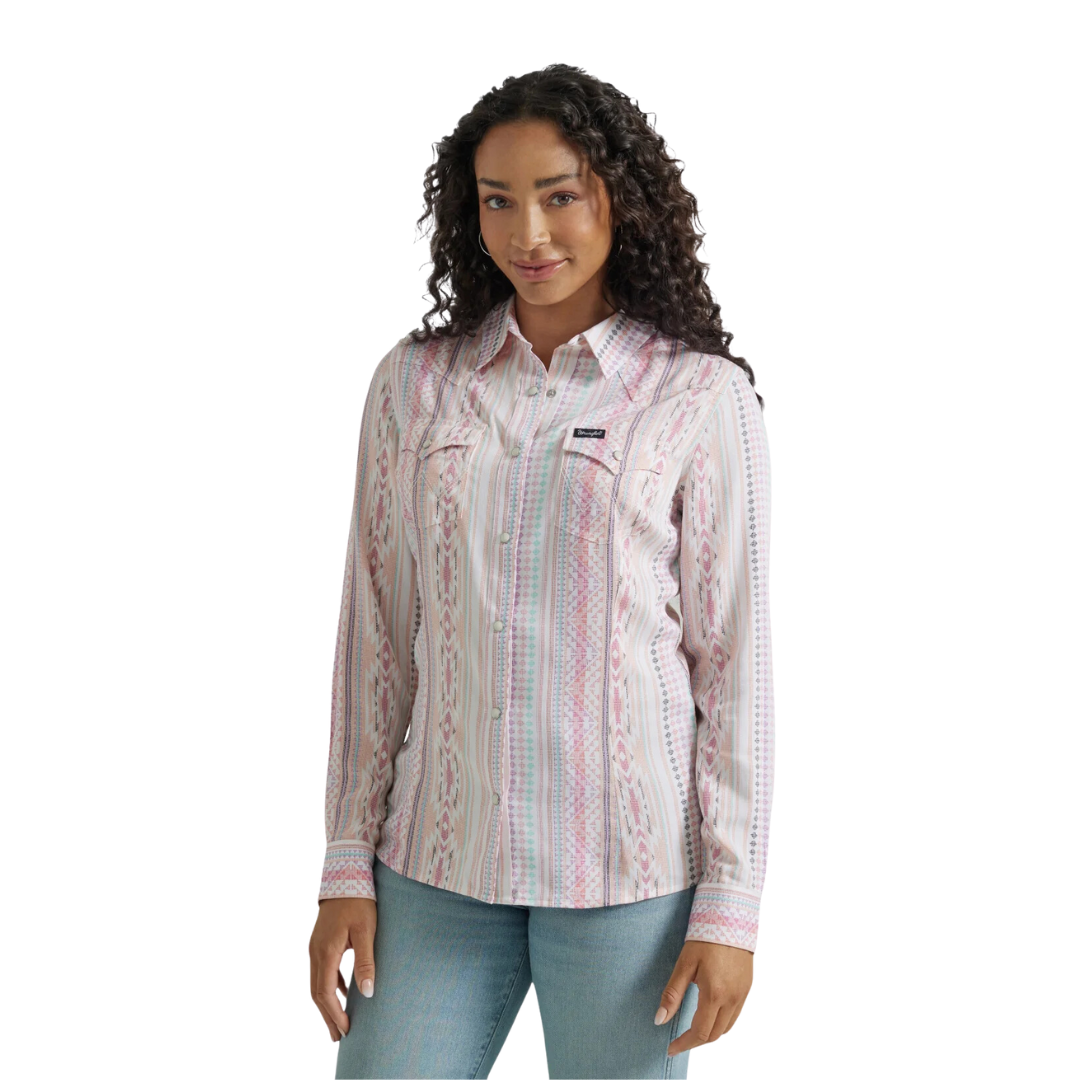 Wrangler Women's Retro Aztec Pink Shirt
