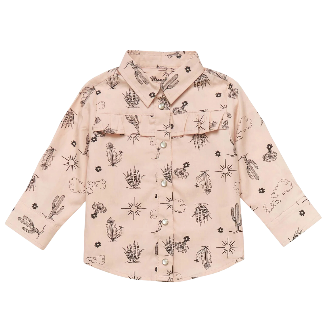 Wrangler Infant Girl's Snap Cactus Pink Shirt