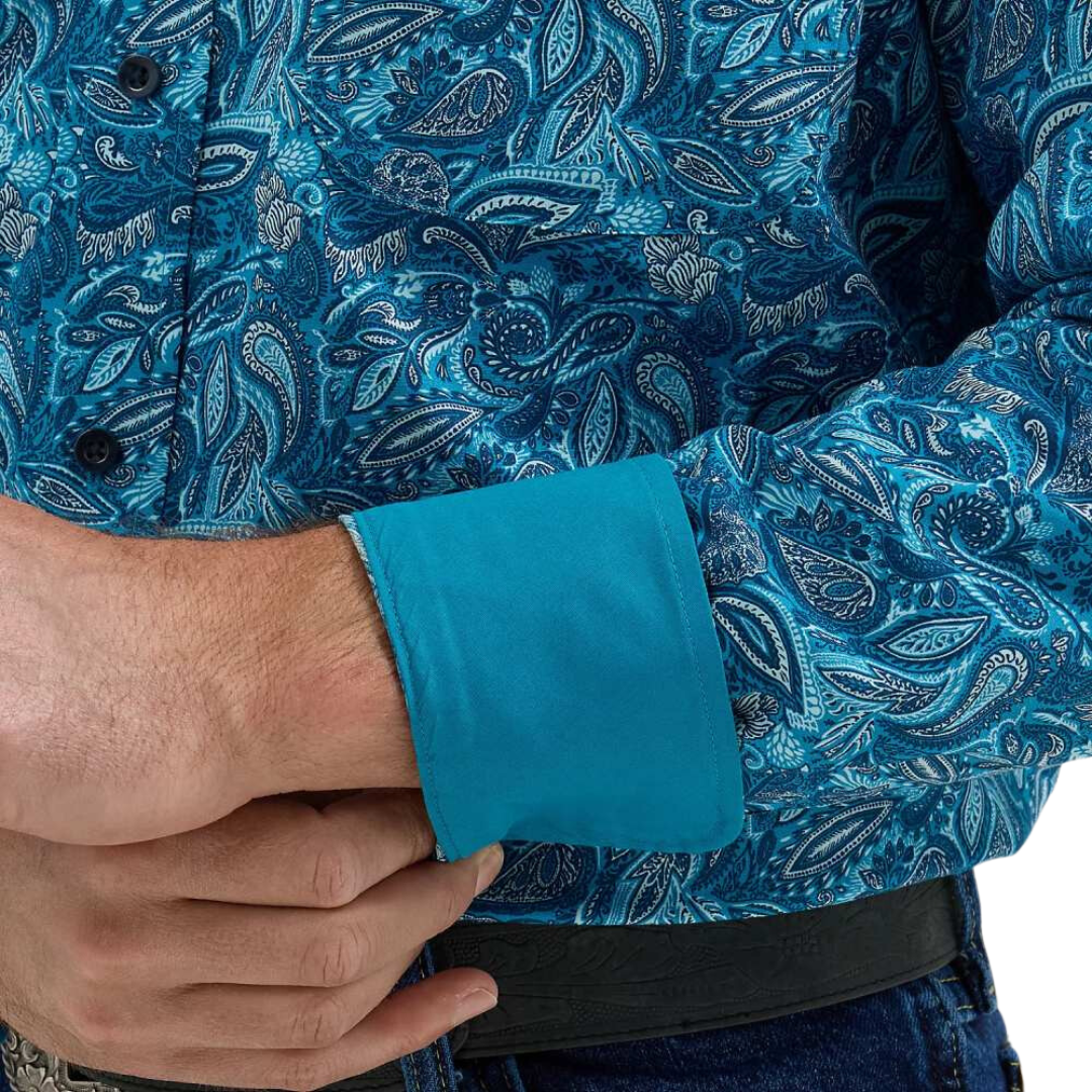 Wrangler Men's George Strait Teal Shirt