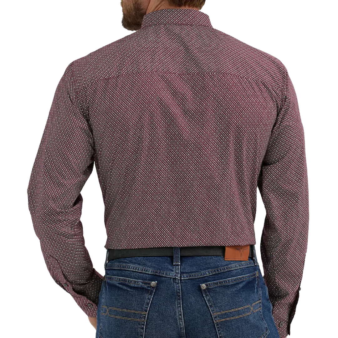 Wrangler Men's Cody Johnson Burgundy Diamond Shirt