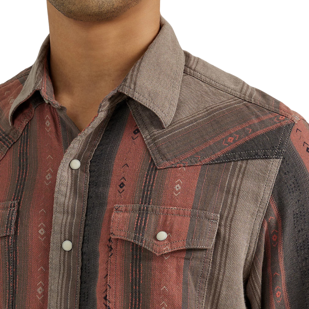 Wrangler Men's Retro Premium Warm Stripe Shirt