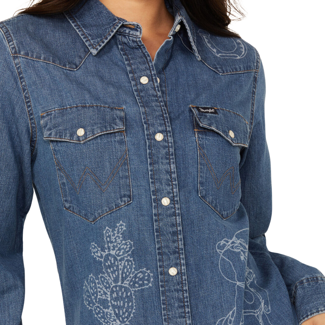 Wrangler Women's Cowboy Denim Shirt