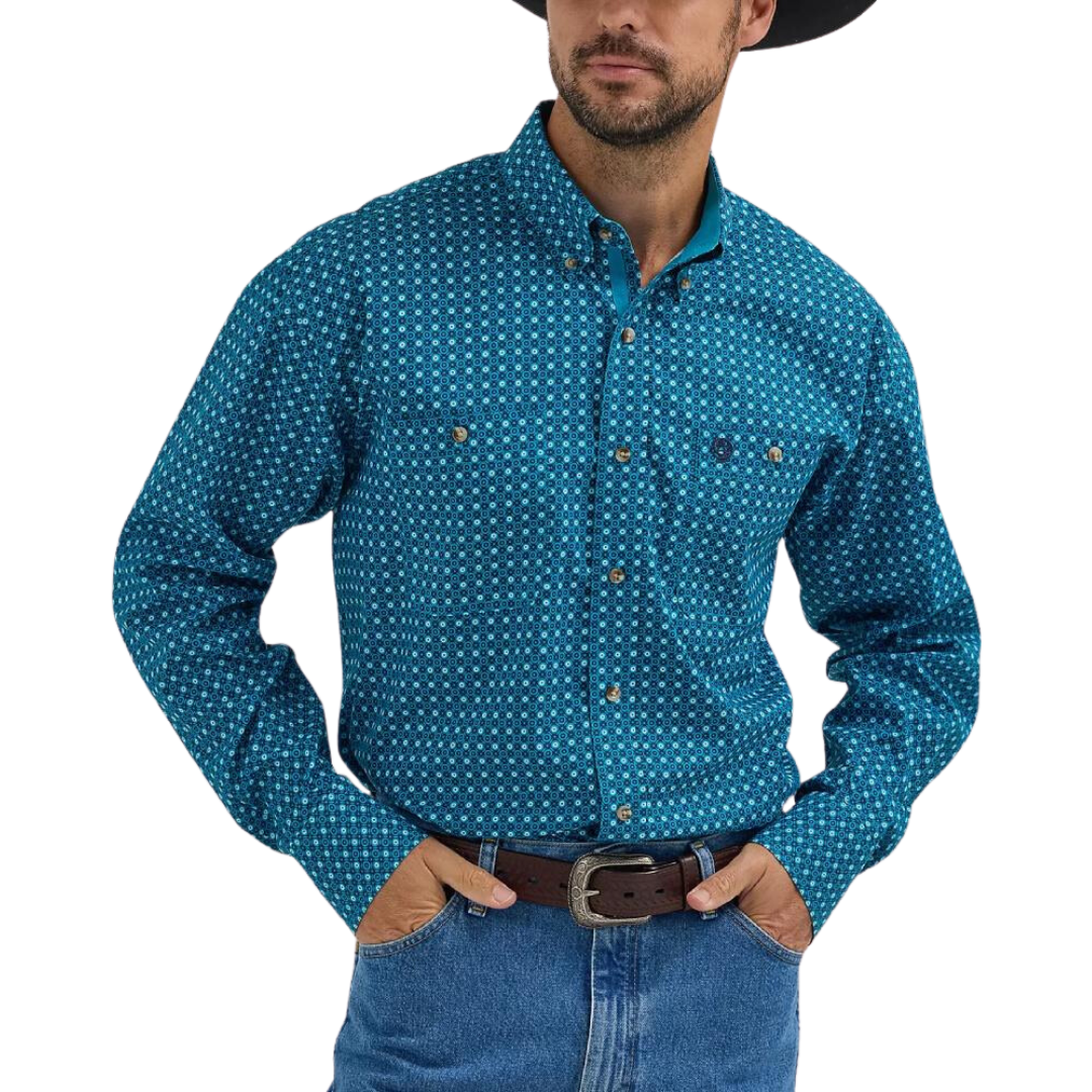Wrangler Men's George Strait Turquoise Shirt