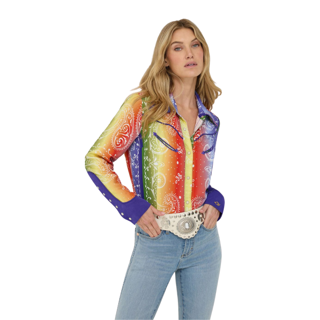 Wrangler Women's Lainey Wilson Rainbor Bandan Shirt