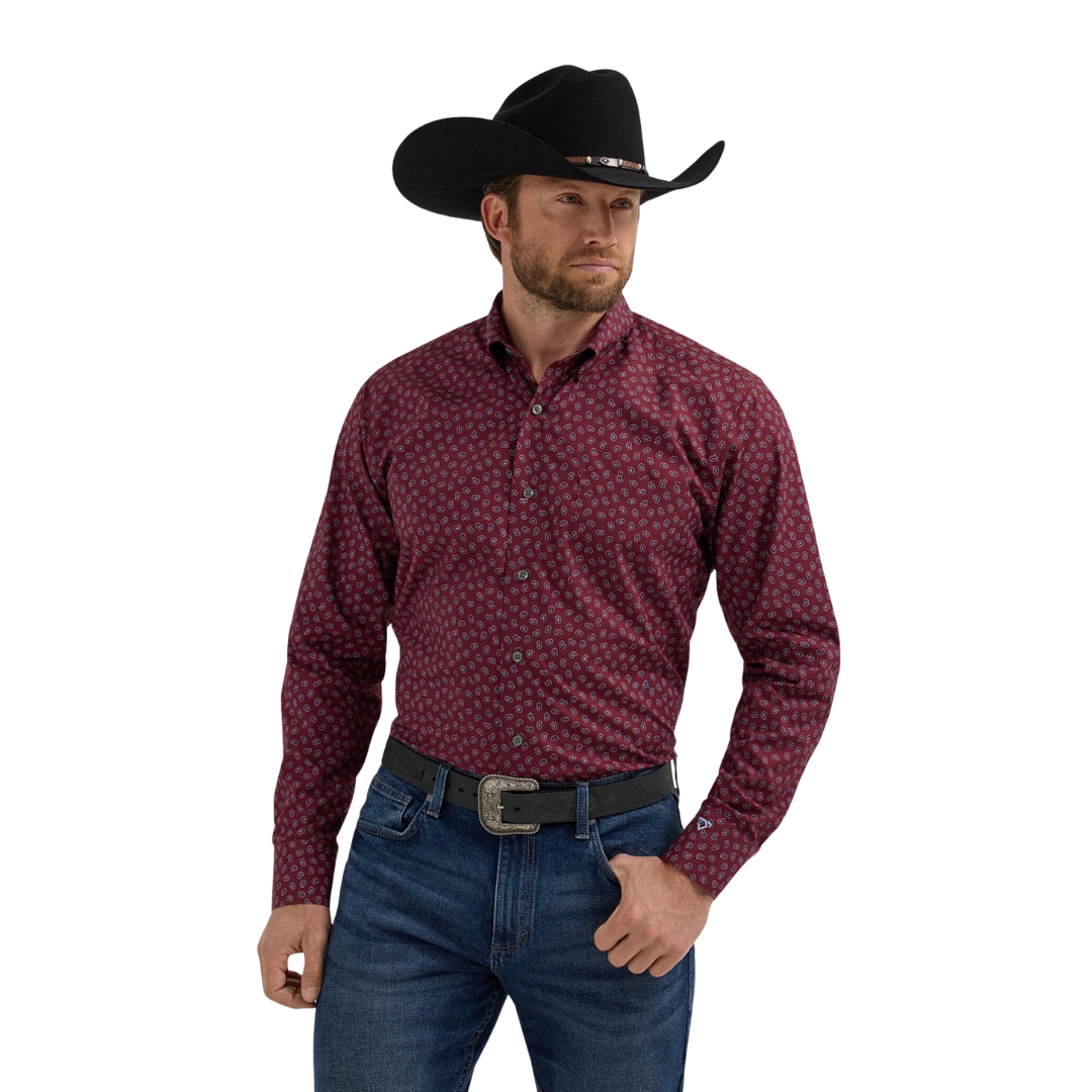 Wrangler Men's Cody Johnson Maroon Shirt