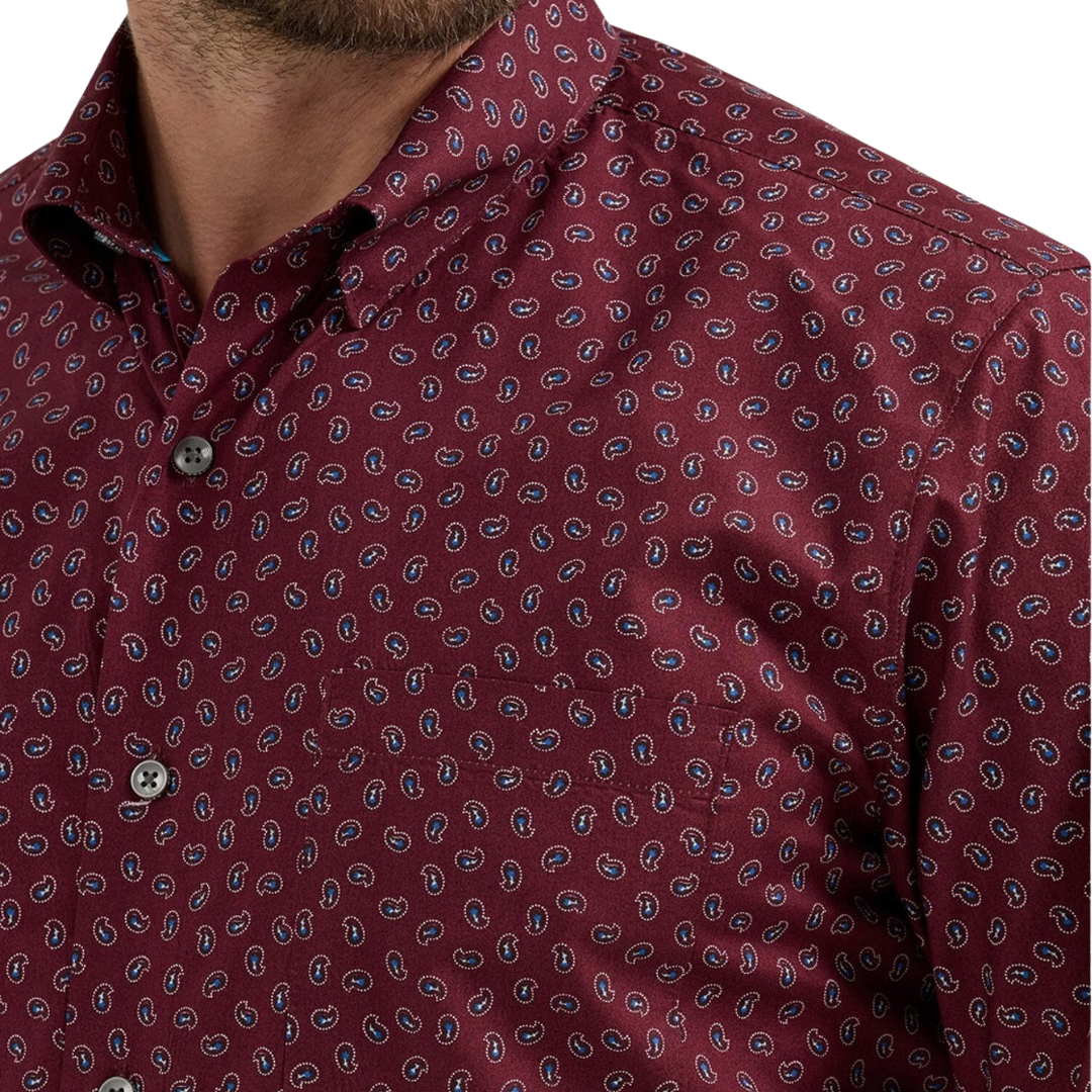 Wrangler Men's Cody Johnson Maroon Shirt