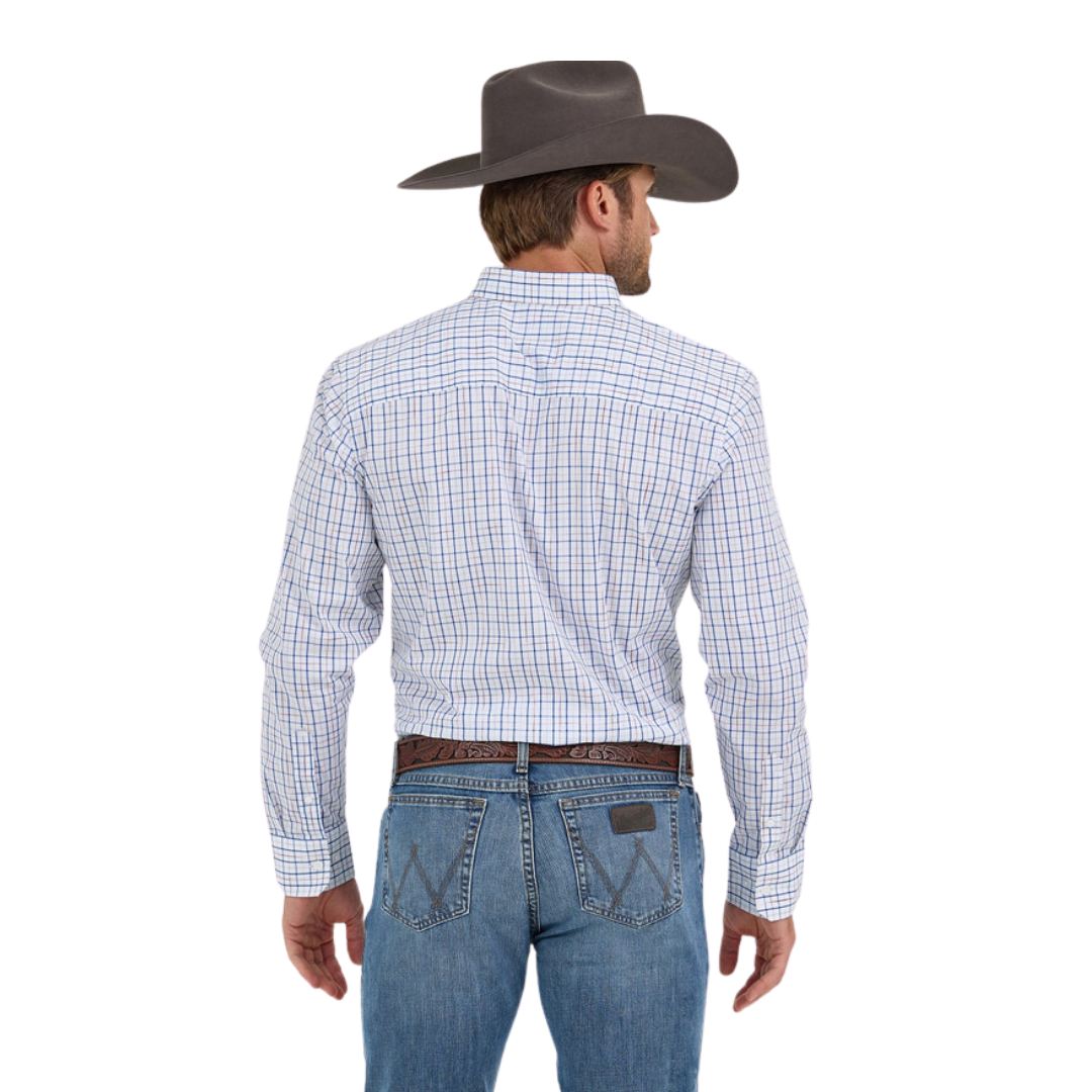 Wrangler Men's Cody Johnson Plaid Blue Shirt