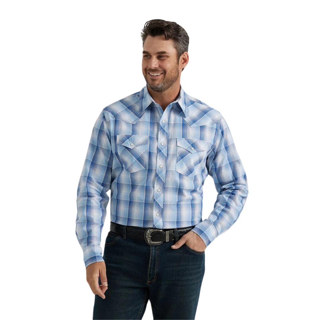 Wrangler Men's 20x Western Blue Gradient Shirt