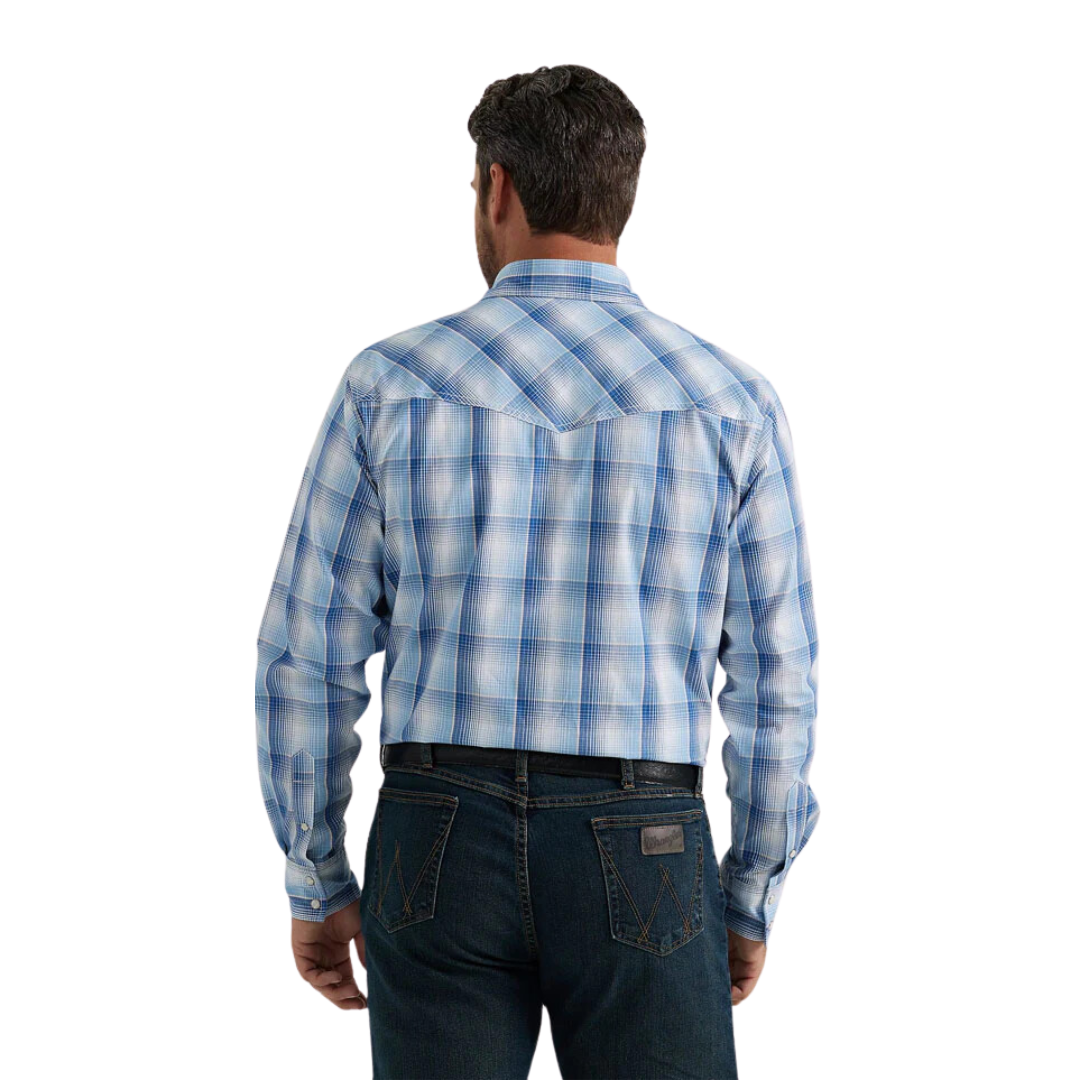 Wrangler Men's 20x Western Blue Gradient Shirt