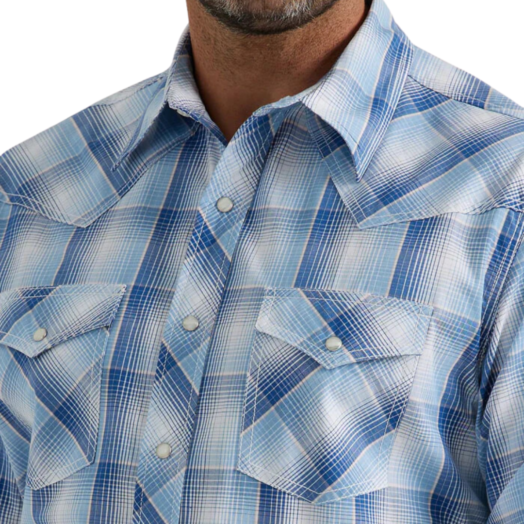 Wrangler Men's 20x Western Blue Gradient Shirt