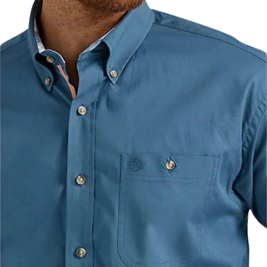 Wrangler Men's George Strait Steel Blue Shirt
